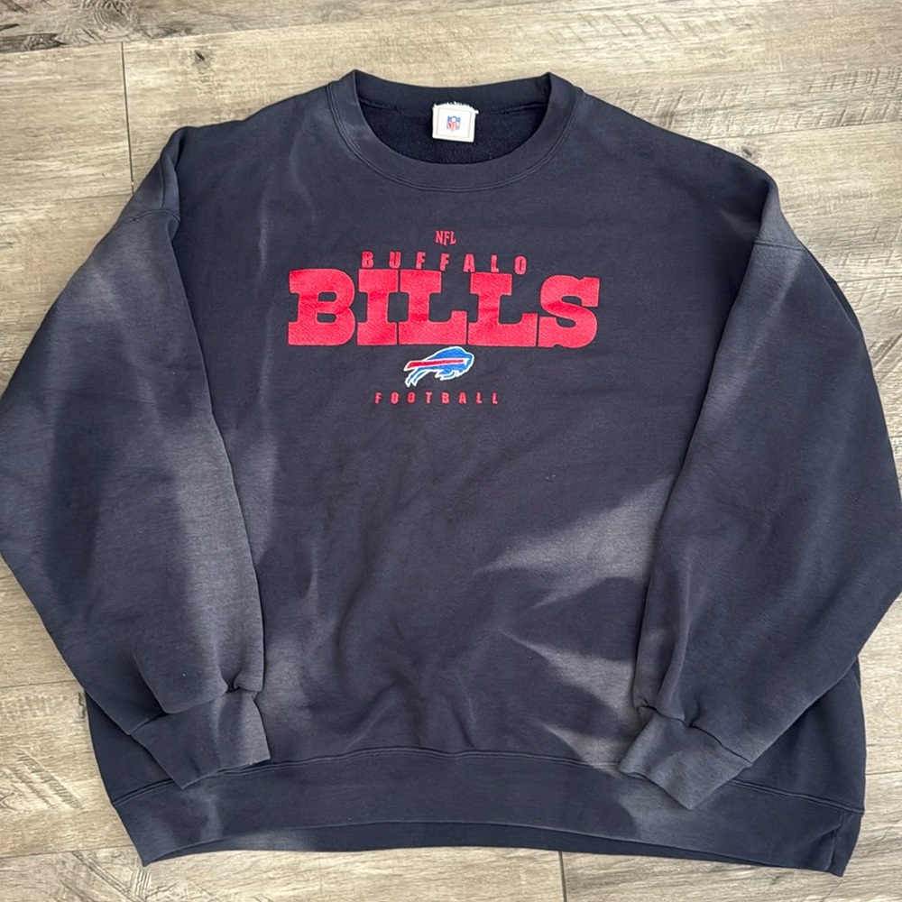 Blue Vintage Washed Buffalo Bills Crewneck